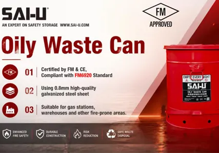 New International Hardcore Qualifications Added! SAI-U Oily Waste Can Certified by FM & CE